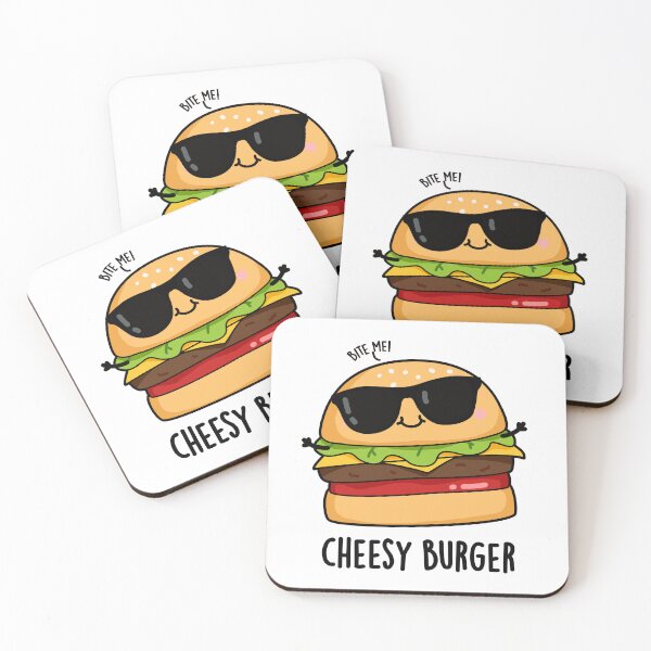 Item preview, Cheesy Burger Funny Food Puns designed and sold by punnybone.