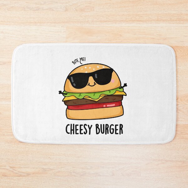 Item preview, Cheesy Burger Funny Food Puns designed and sold by punnybone.
