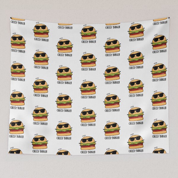 Item preview, Cheesy Burger Funny Food Puns designed and sold by punnybone.