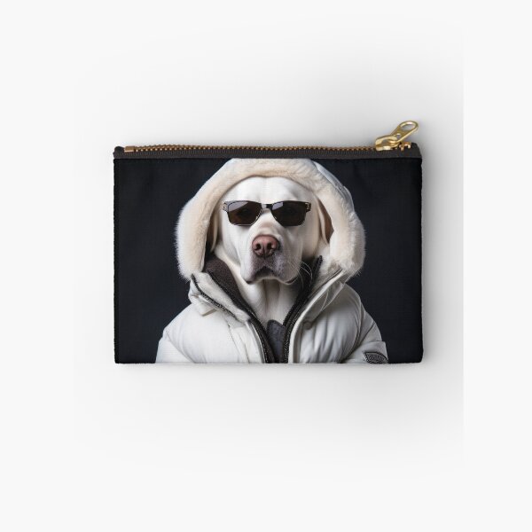 Item preview, Labrador Dog dressed in white down jacket 02 designed and sold by mhfoto.