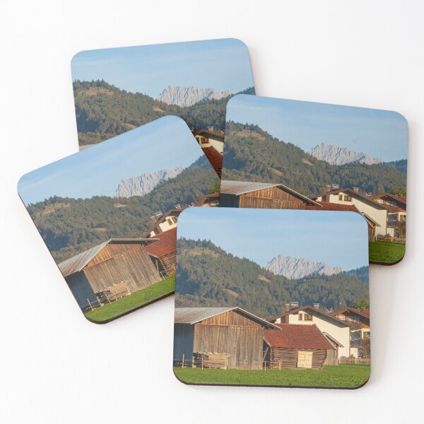 Item preview, Hay barn with meadow and Alps in the evening light, Garmisch-Partenkirchen designed and sold by Torsten  Krüger.