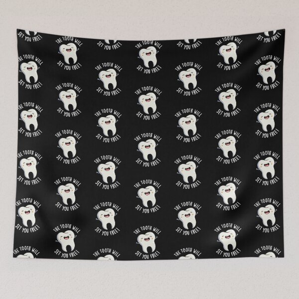 Item preview, The Tooth Will Set You Free Funny Dental Puns (Dark BG) designed and sold by punnybone.