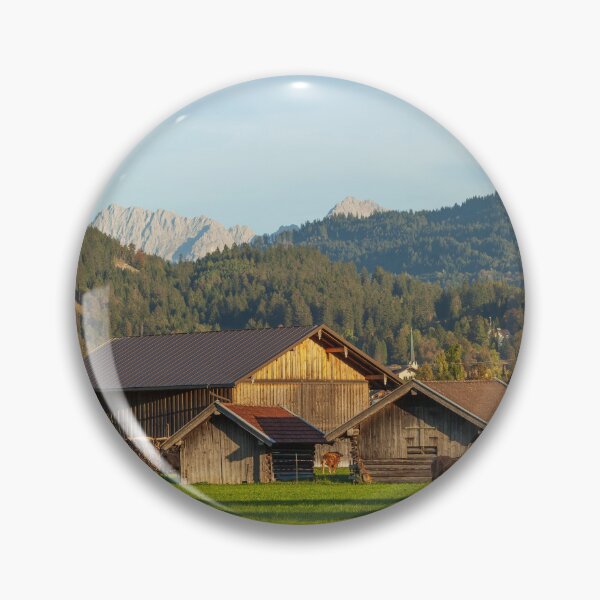 Item preview, Hay barn with meadow and Alps in the evening light, Garmisch-Partenkirchen designed and sold by Torsten  Krüger.