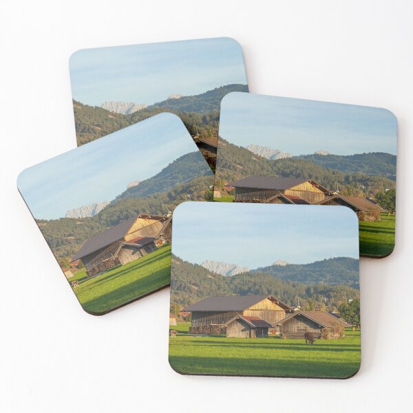 Item preview, Hay barn with meadow and Alps in the evening light, Garmisch-Partenkirchen designed and sold by Torsten  Krüger.