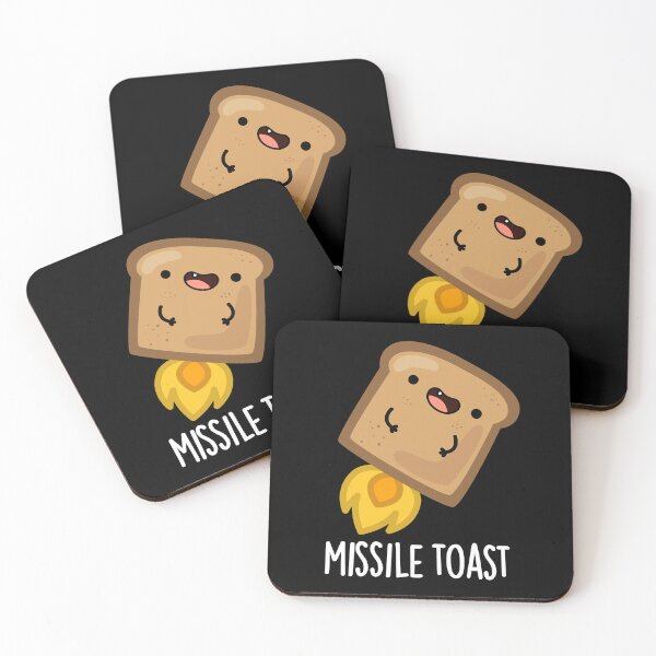 Item preview, Missile Toast Funny Mistletoe Puns  (Dark BG) designed and sold by punnybone.