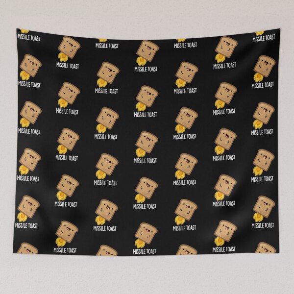 Item preview, Missile Toast Funny Mistletoe Puns  (Dark BG) designed and sold by punnybone.