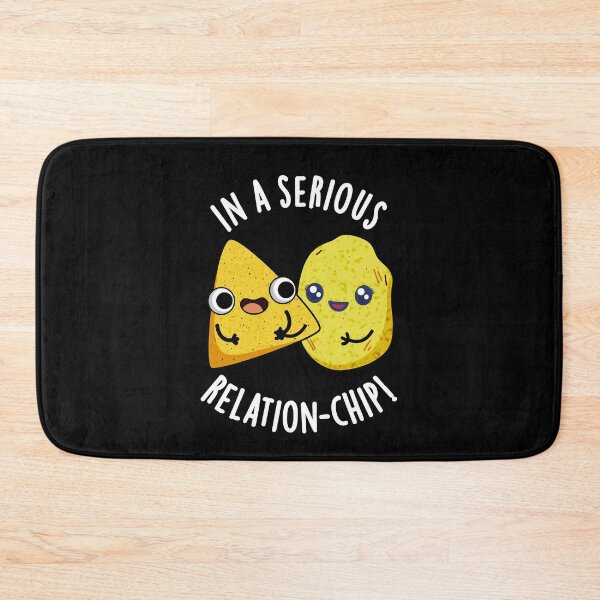 Item preview, In A Serious Relation-chip Funny Food Puns (Dark BG) designed and sold by punnybone.