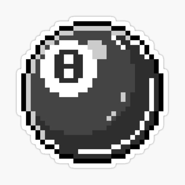 8 Ball - billiards, pool game, magic eight, luck, fortune telling, black ball, game night Sticker