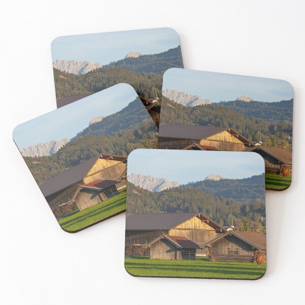 Item preview, Hay barn with meadow and Alps in the evening light, Garmisch-Partenkirchen designed and sold by Torsten  Krüger.