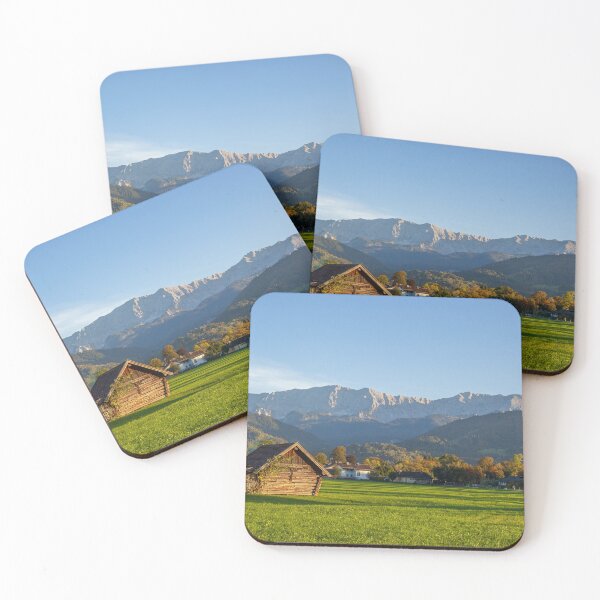 Item preview, Hay barn with meadow and Alps in the evening light, Garmisch-Partenkirchen designed and sold by Torsten  Krüger.