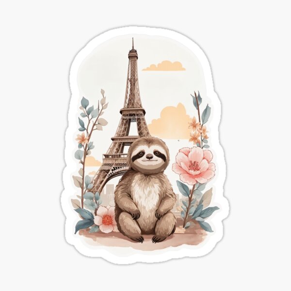 Slothster visits Paris Sticker