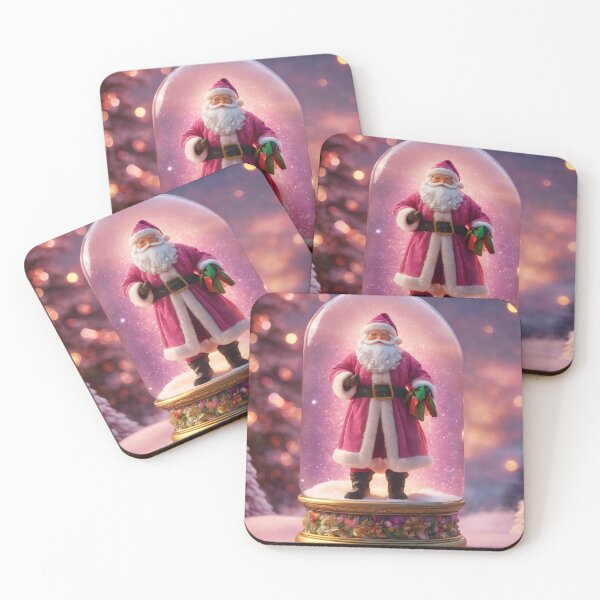 Item preview, Retro Pink Santa Claus in magical Christmas night  designed and sold by BotunPeony.