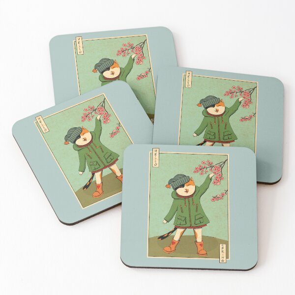 Item preview, Cute Japanese Calico Cat Enjoing Sakura in Japan - Hello Spring  designed and sold by MagicEyesOnly.