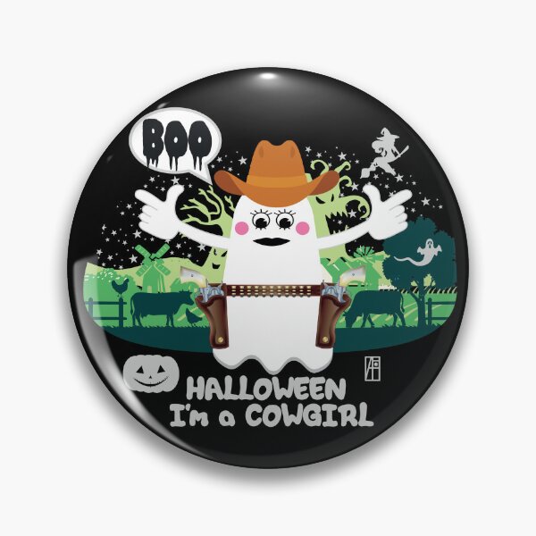Item preview, BOO Cowgirl dressed as a GHOST - cute Halloween designed and sold by ArtProjectShop.