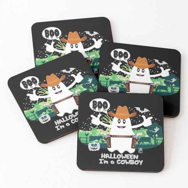 Item preview, BOO Cowboy dressed as a GHOST - cute Halloween designed and sold by ArtProjectShop.