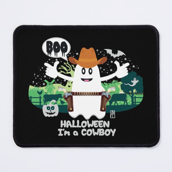 Item preview, BOO Cowboy dressed as a GHOST - cute Halloween designed and sold by ArtProjectShop.