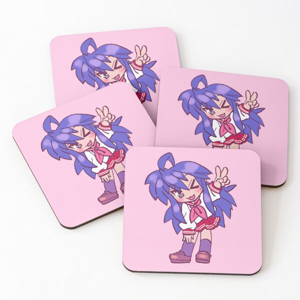 Item preview, I draw bright pink chibi izumi konata doing a peace sign / lucky star designed and sold by RansRoom.