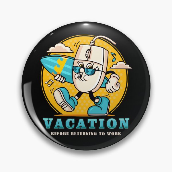 Item preview, Vacation, retro mouse cartoon character on vacation while carrying a surfboard designed and sold by Kevyn Adha.