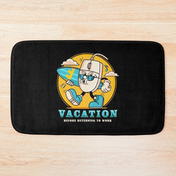 Item preview, Vacation, retro mouse cartoon character on vacation while carrying a surfboard designed and sold by Kevyn Adha.