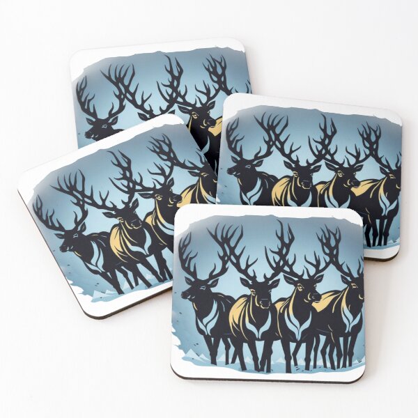 Item preview, reindeer team on winter sky designed and sold by Berniaczek.