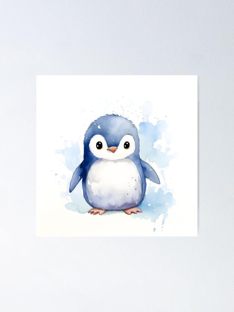 Watercolor Penguin Mug Design Vector Download