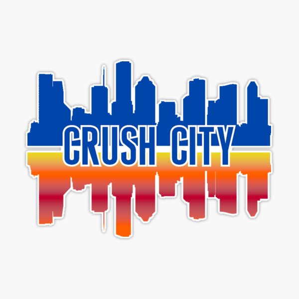 Houston Crush City Baseball Astros Inspired Skyline Adult Short Sleeve  T-Shirt