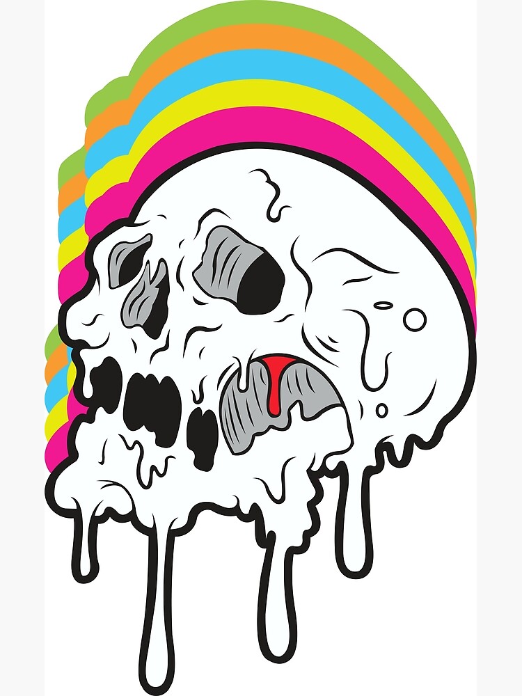 "Dripping Skull" Art Print by evitanart Redbubble