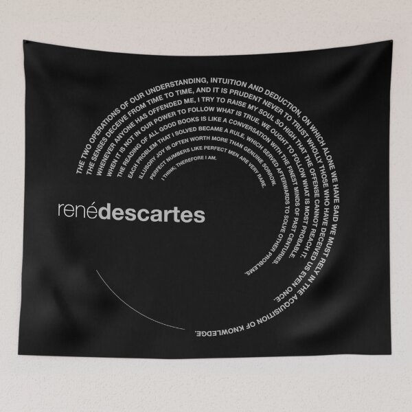 Item preview, René Descartes famous quotes poster [silver] designed and sold by CMYKStudio.