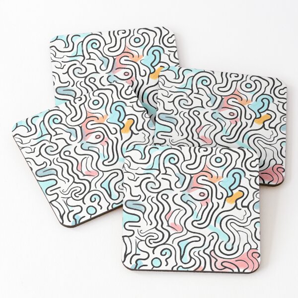 Item preview, Curly Lines and Colorful Spots Pattern designed and sold by Ideationing.