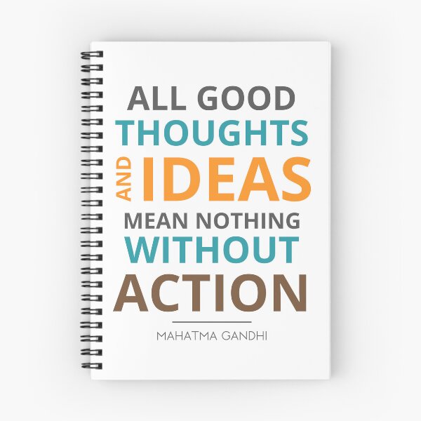 Item preview, “All good thoughts and ideas mean nothing without action.”  Mahatma Gandhi designed and sold by Sketch-Shack.