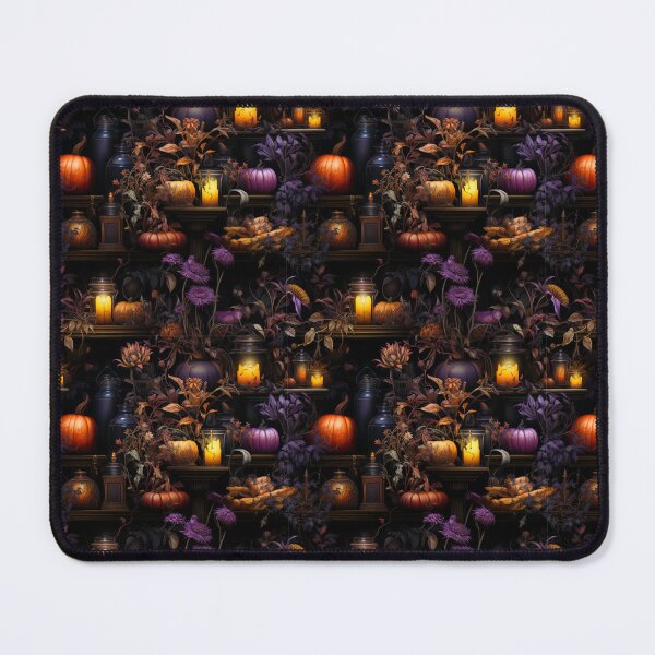 Item preview, Dark Botanical Witch Shelf With Pumpkin Art Spooky Print designed and sold by FoxTreeDesign.