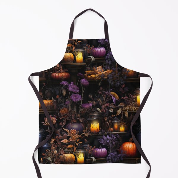 Item preview, Dark Botanical Witch Shelf With Pumpkin Art Spooky Print designed and sold by FoxTreeDesign.