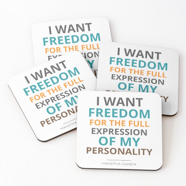 Item preview, “I want freedom for the full expression of my personality.”  Mahatma Gandhi designed and sold by Sketch-Shack.