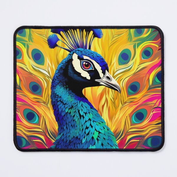 Item preview, Peacock portrait with feathers pop art style designed and sold by Actualytee.