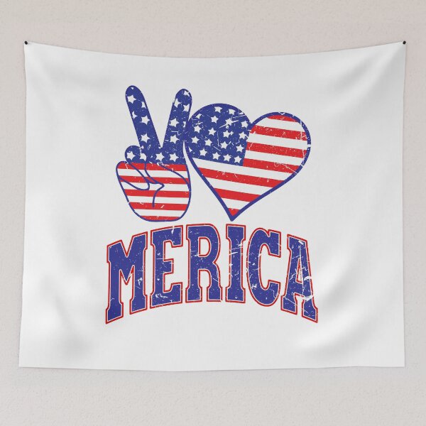 Item preview, Peace Love Merica I Love America Women Men Costume USA Flag Fourth Of July American Pride designed and sold by shoptshirtswag.