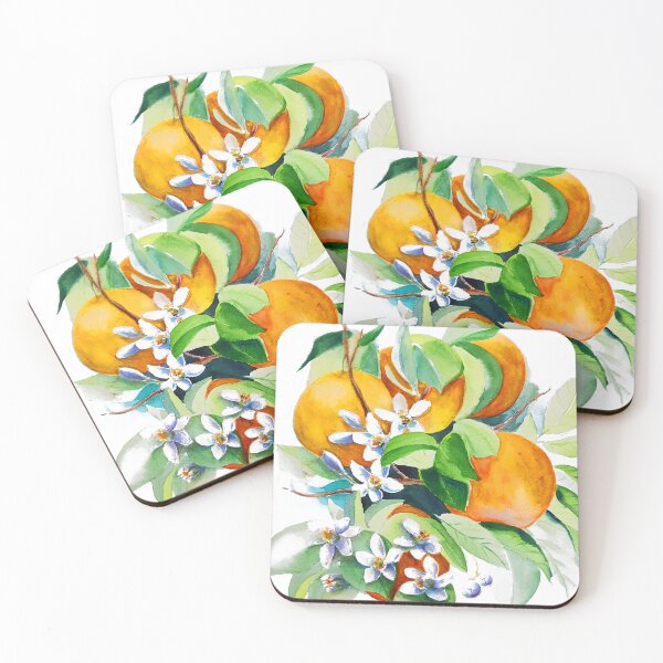 Item preview, Art Design of Painted Orange Fruits and Flowers designed and sold by ReelMe.