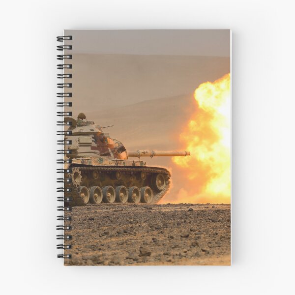 Item preview, STK109707M-An M60A1 tank from the Royal Jordanian Armed Forces fires a round at a range. designed and sold by StocktrekImages.