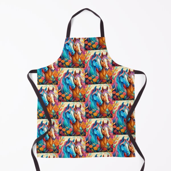Item preview, Watercolor painted colorful horses print designed and sold by PaperieJennifer.