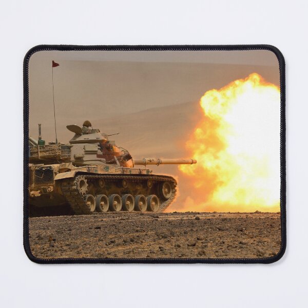 Item preview, STK109707M-An M60A1 tank from the Royal Jordanian Armed Forces fires a round at a range. designed and sold by StocktrekImages.