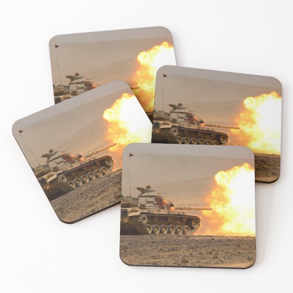Item preview, STK109707M-An M60A1 tank from the Royal Jordanian Armed Forces fires a round at a range. designed and sold by StocktrekImages.
