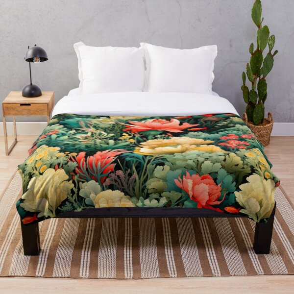 Item preview, Impresión en colores pastel del jardín oscuro del océano de los pescados del coral submarino designed and sold by FoxTreeDesign.