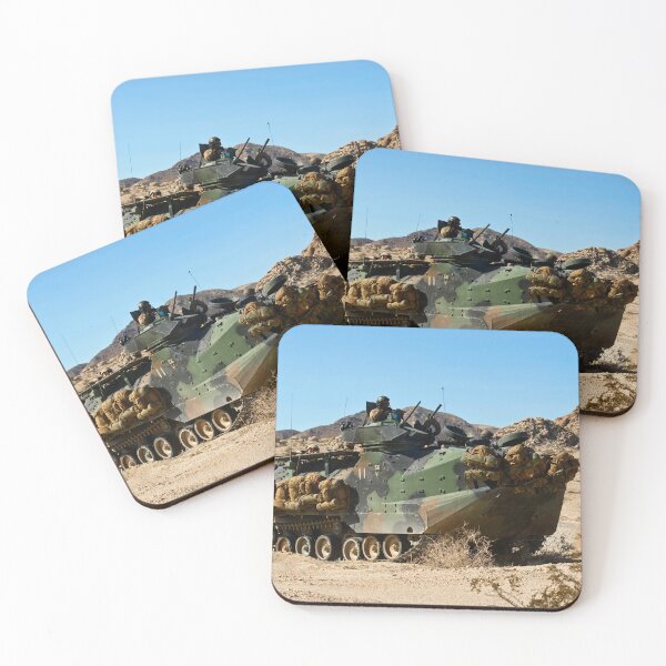 Item preview, STK109658M-U.S. Marines maneuver towards their objective in an Armored Amphibious Vehicle. designed and sold by StocktrekImages.
