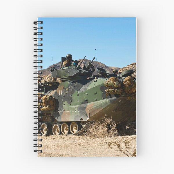 Item preview, STK109658M-U.S. Marines maneuver towards their objective in an Armored Amphibious Vehicle. designed and sold by StocktrekImages.