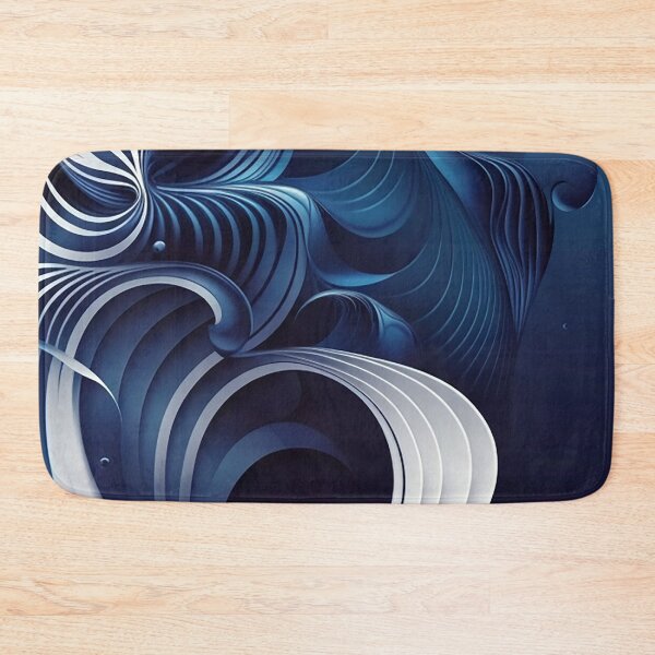 Item preview, Oceanic Harmony: Wavy Lines & Circles in Deep Blue - Radiant Digital Art designed and sold by PaintbrushPlace.