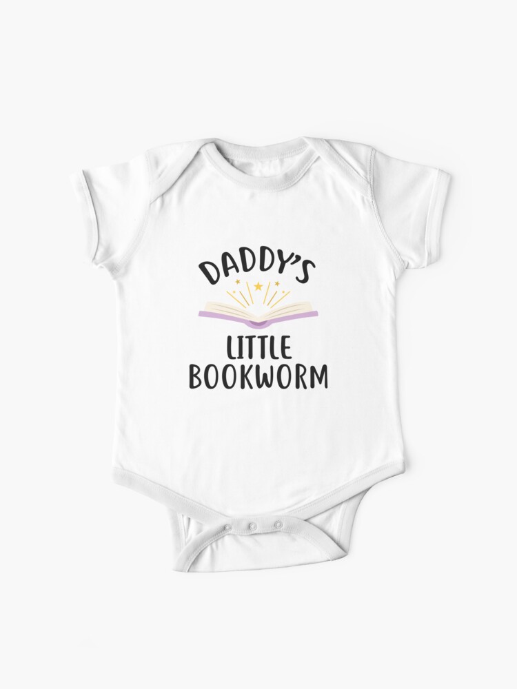 Daddy's Little Bookworm / Aesthetic Children Bookish Merch in Pastel Colors  for Trendy Bookworm Babies Gifts Kindle Era Decor Tbr Pile Baby One-Piece  for Sale by Latinoladas