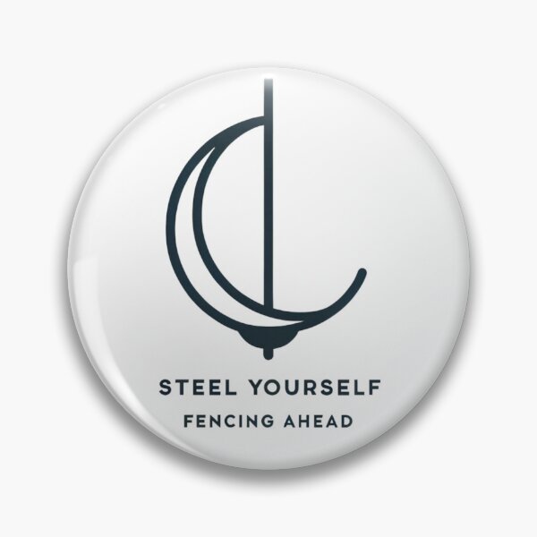 Item preview,  “steel yourself, fencing ahead”, simple fencing slogan designed and sold by VoilaPrint.