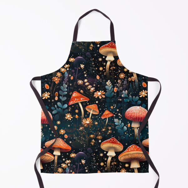 Item preview, ToadStools In The Night Lights Floral Print designed and sold by FoxTreeDesign.