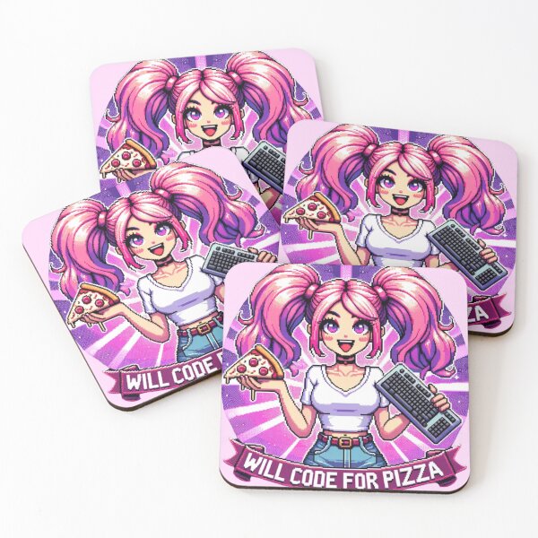 Item preview, Pixel Art Programmer: 'Will Code for Pizza' designed and sold by pixlexi.