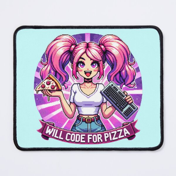Item preview, Pixel Art Programmer: 'Will Code for Pizza' designed and sold by pixlexi.