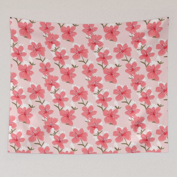 Item preview, Hand painted pink and white flowers, seamless pattern designed and sold by exitbird.